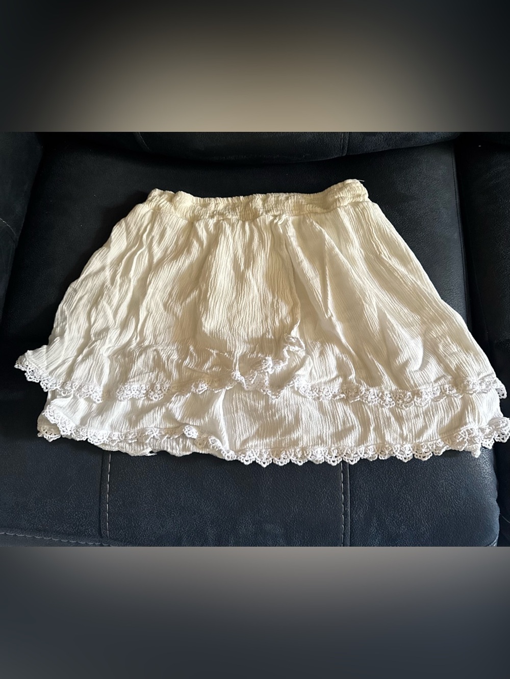 Charlotte Russe Cream Crochet Trim Mini Skirt